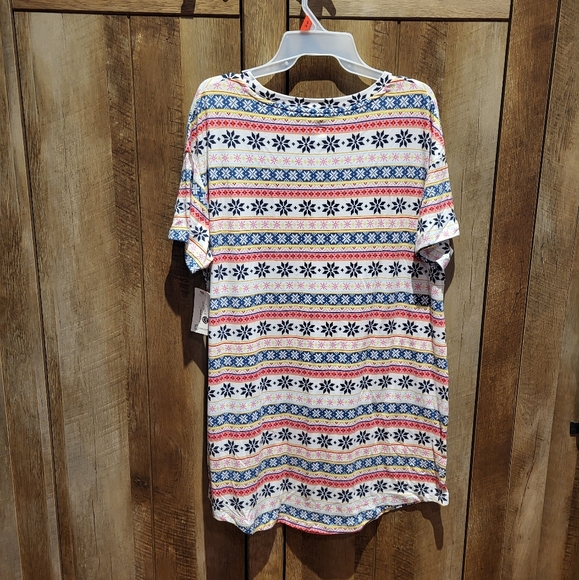 SECRET TREASURES Sleep Shirt Dress Fair Isle NWT - S/M - Picture 8 of 14